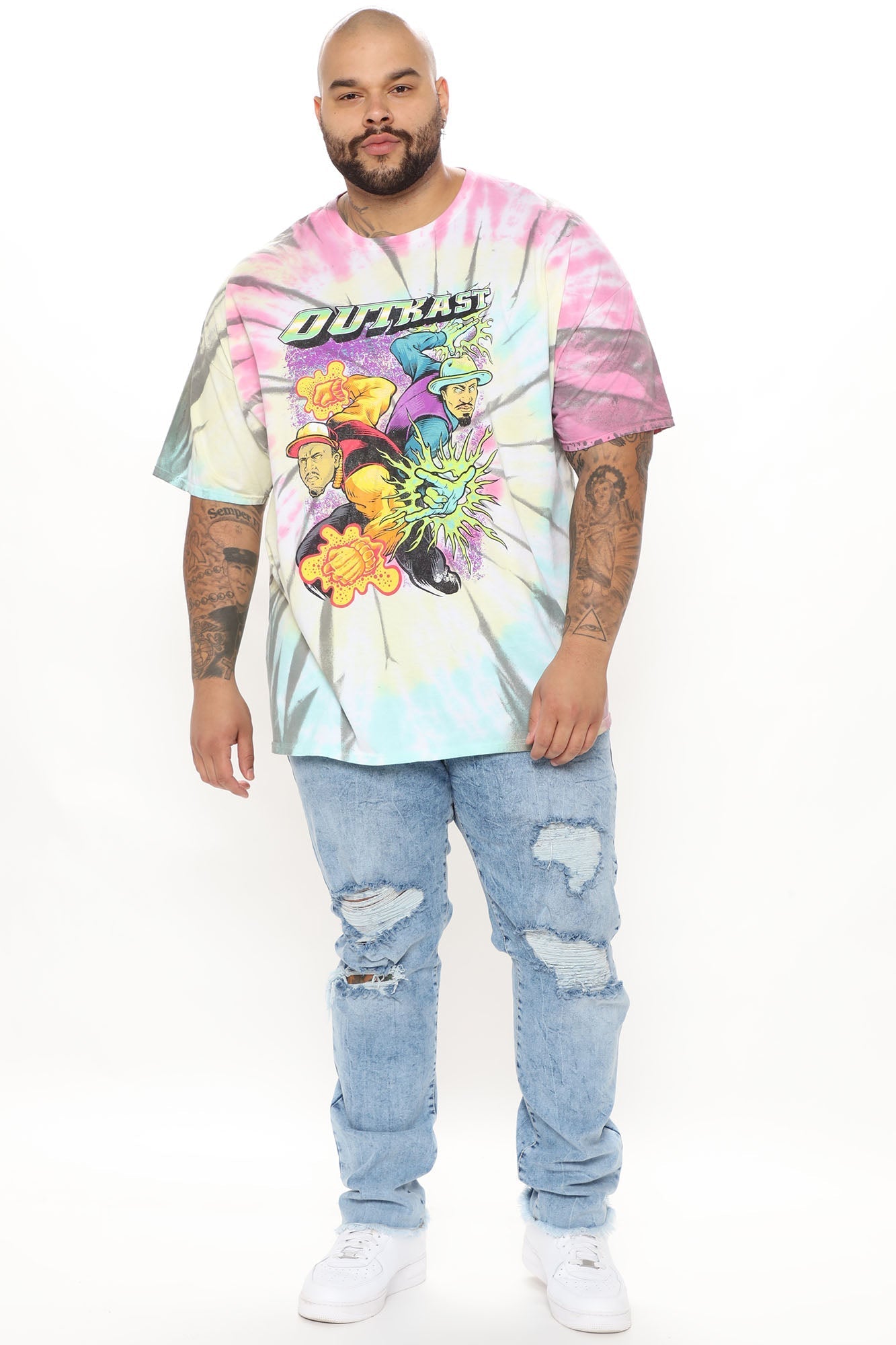 Outkast Comic Tie Dye Short Sleeve Tee - Multi Color