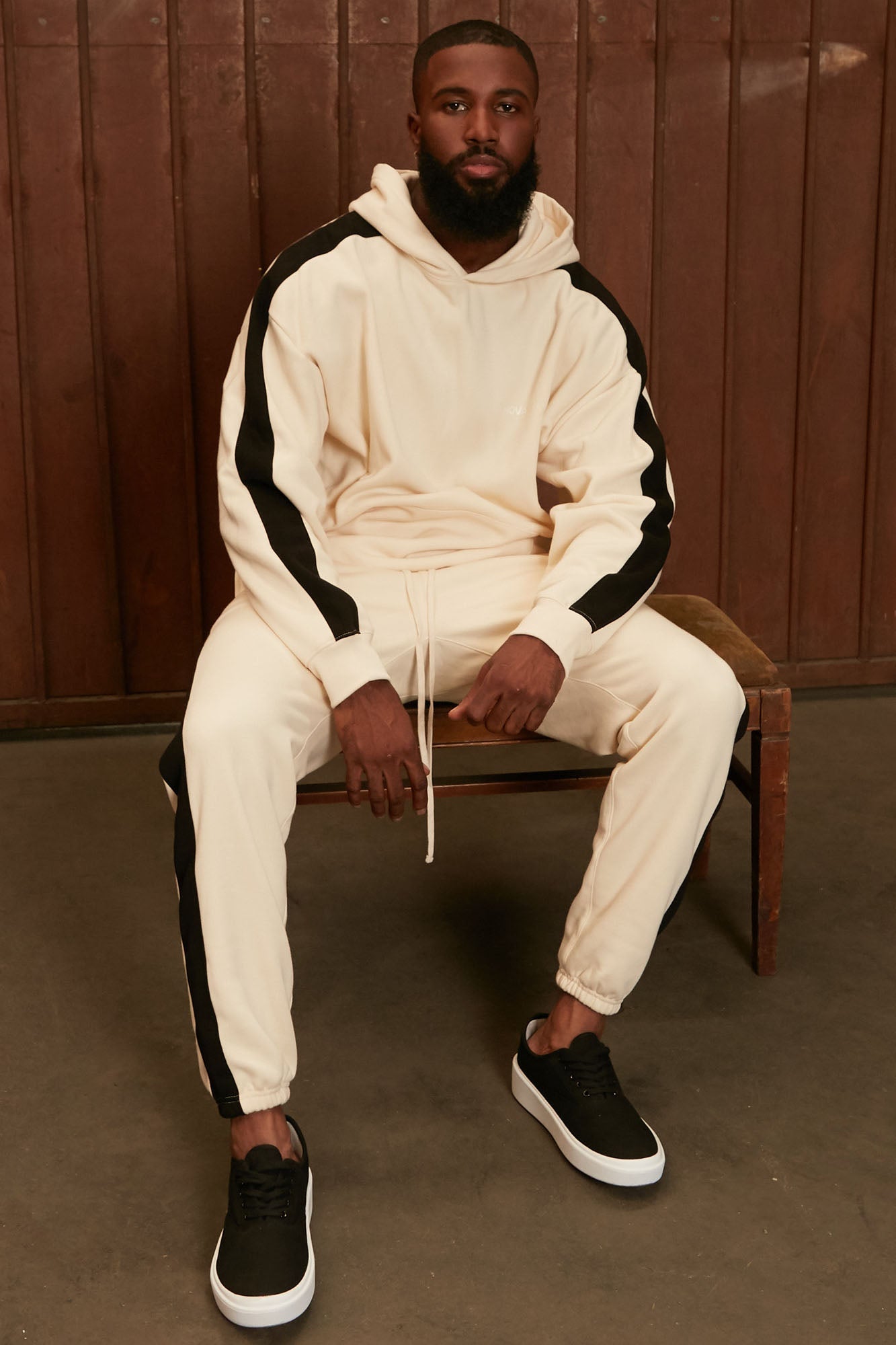 Tyson Everyday Oversized Striped Hoodie - Khaki