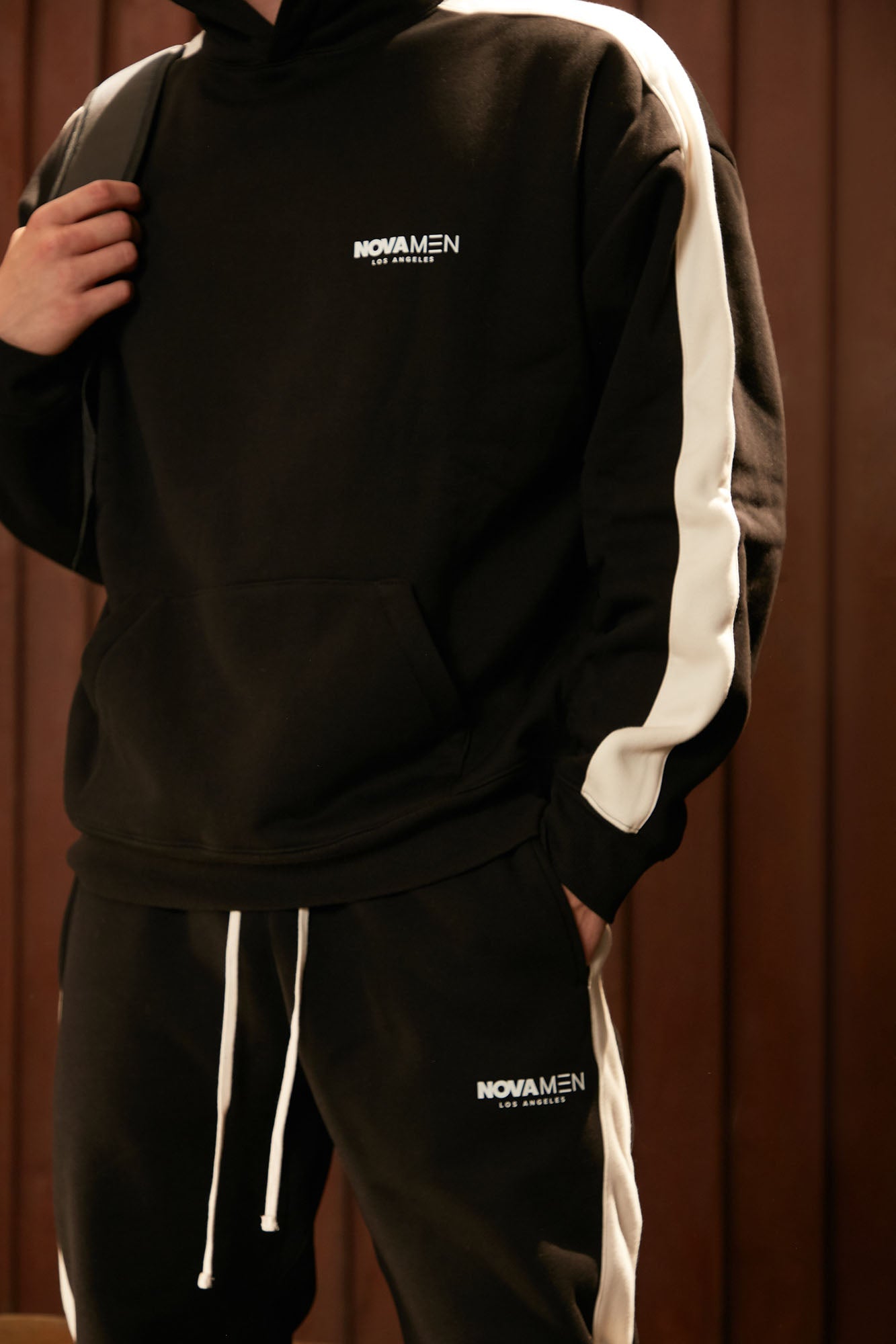 Tyson Everyday Oversized Striped Hoodie - Black