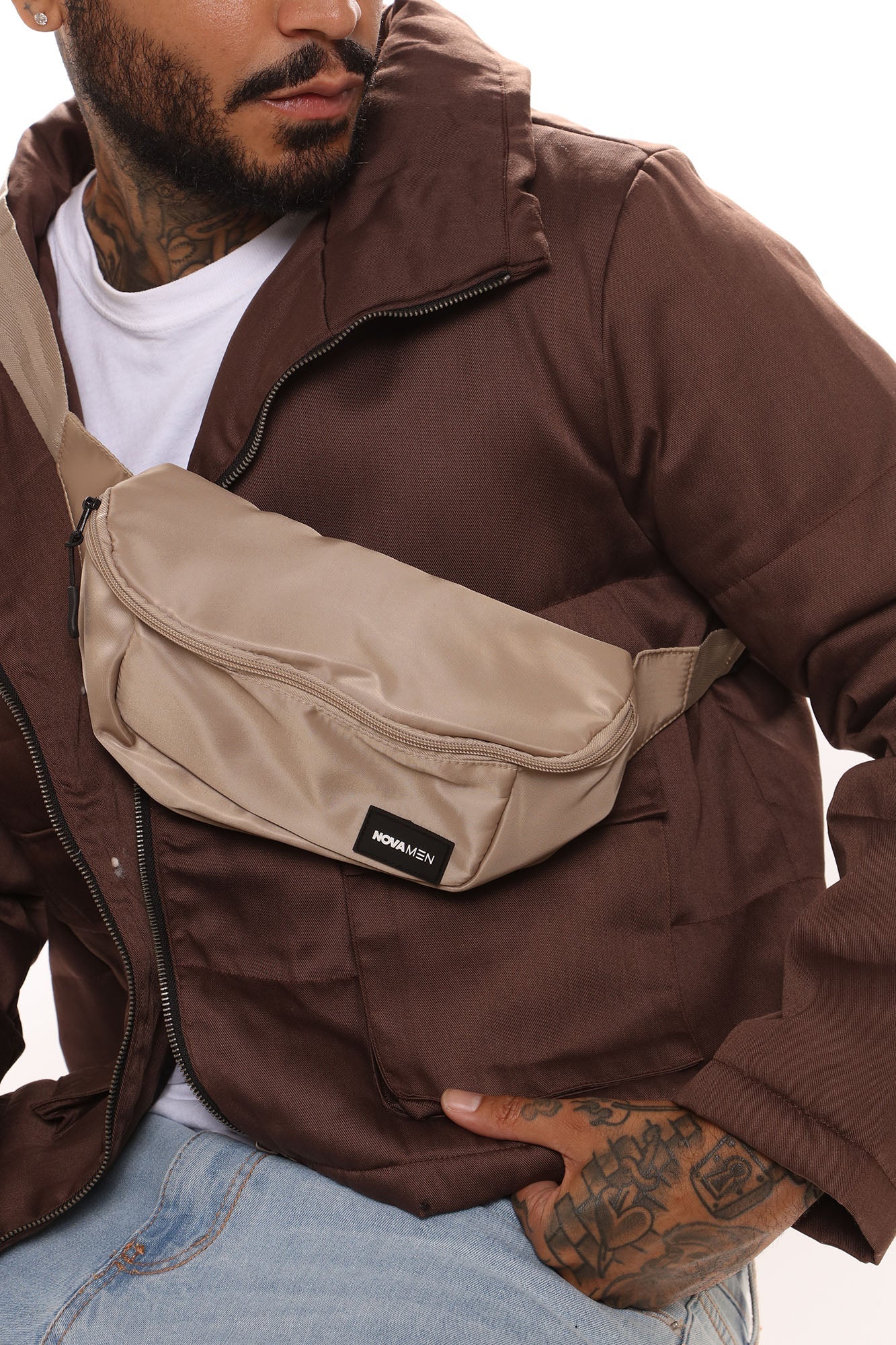 Novamen Sling Crossbody Bag - Tan