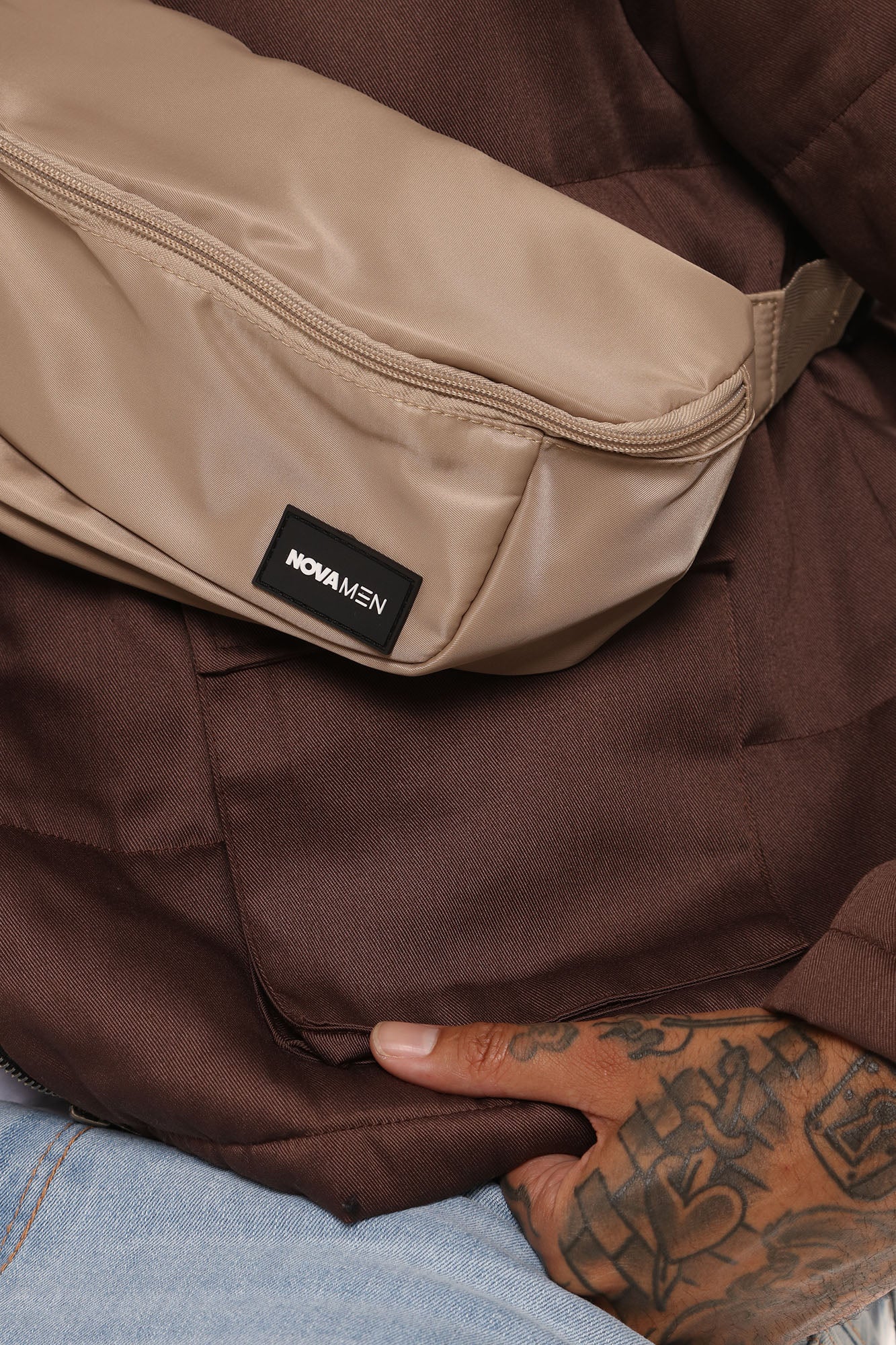 Novamen Sling Crossbody Bag - Tan