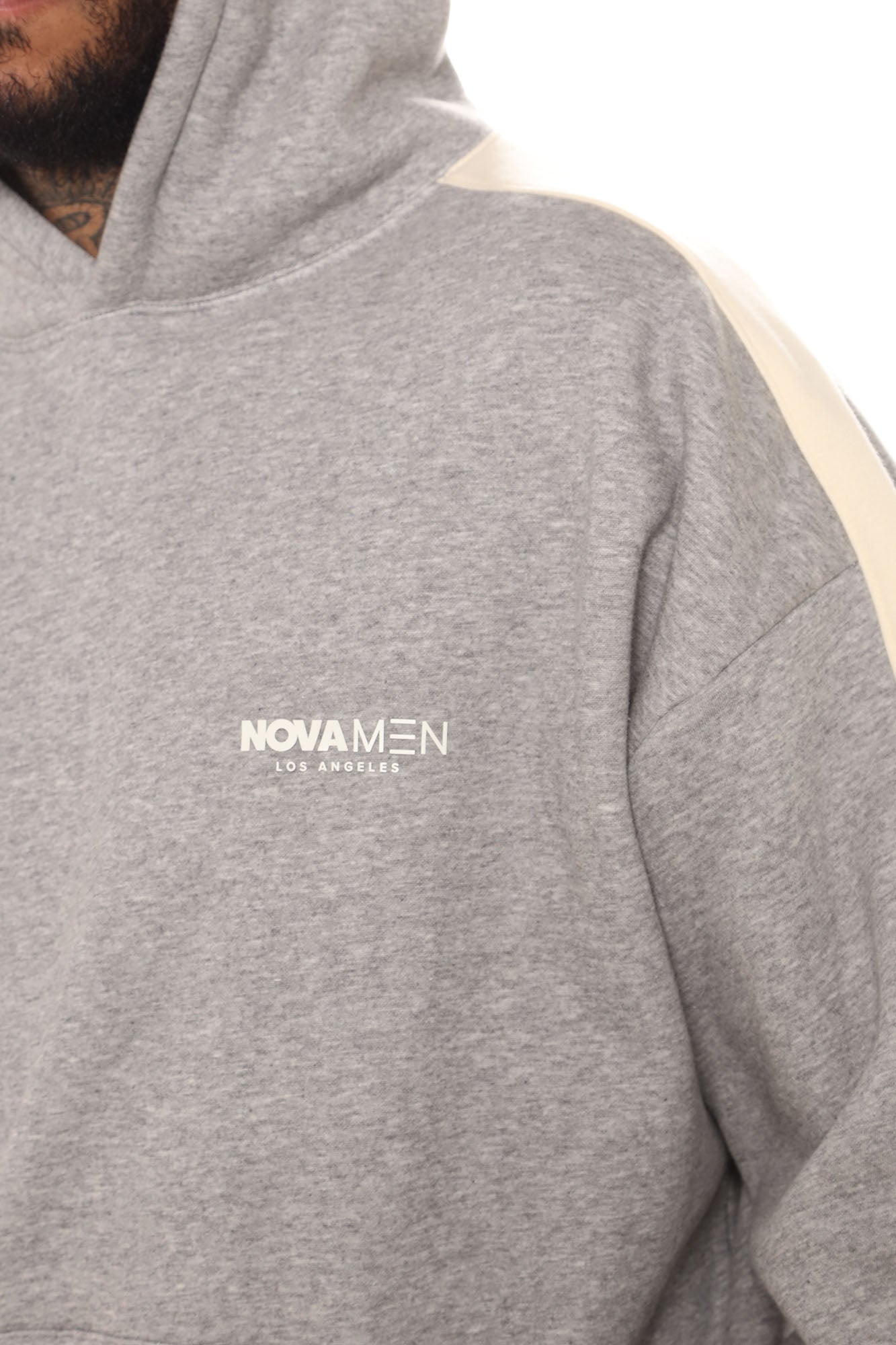 Tyson Everyday Oversized Striped Hoodie - Grey