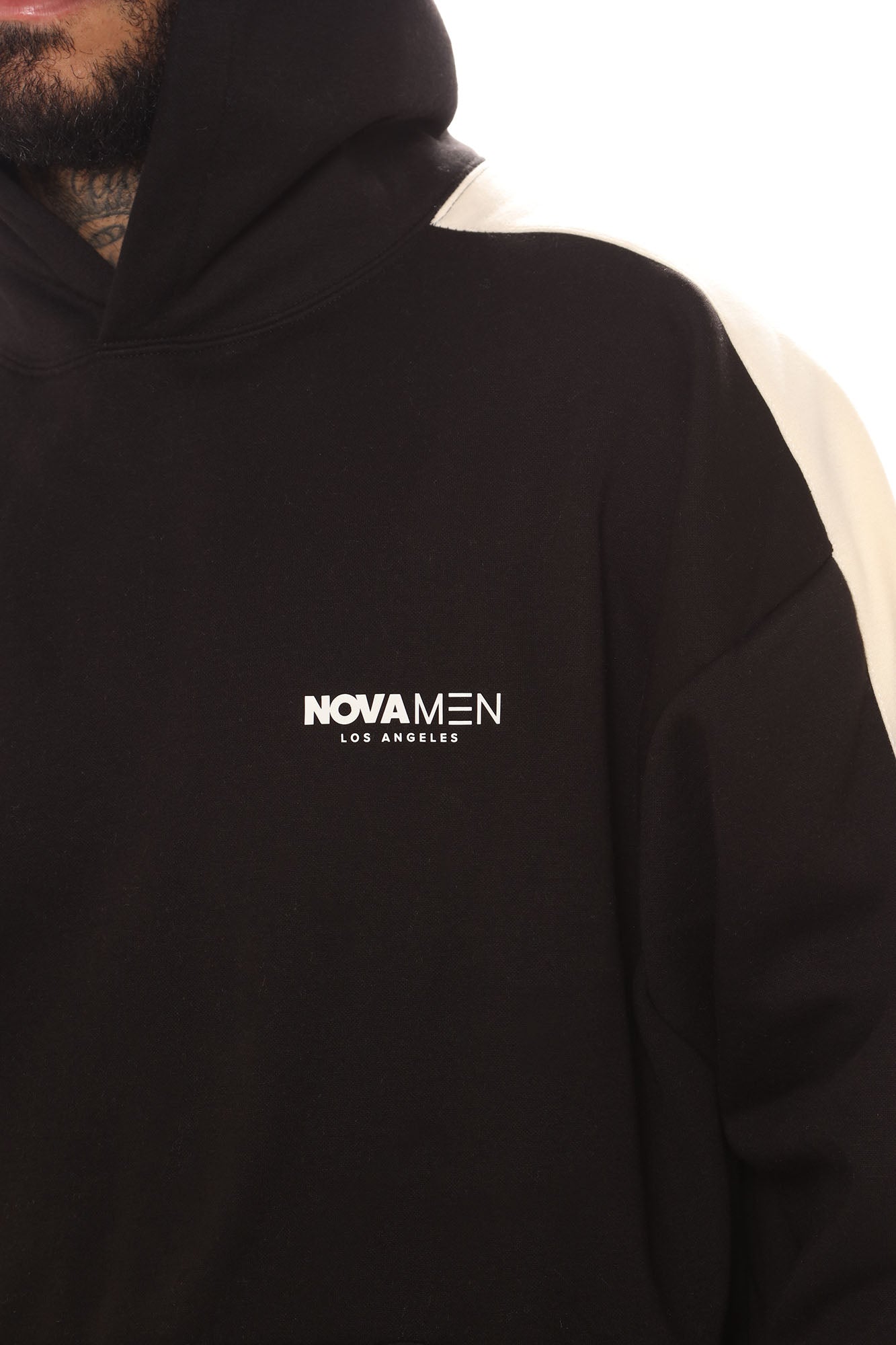 Tyson Everyday Oversized Striped Hoodie - Black