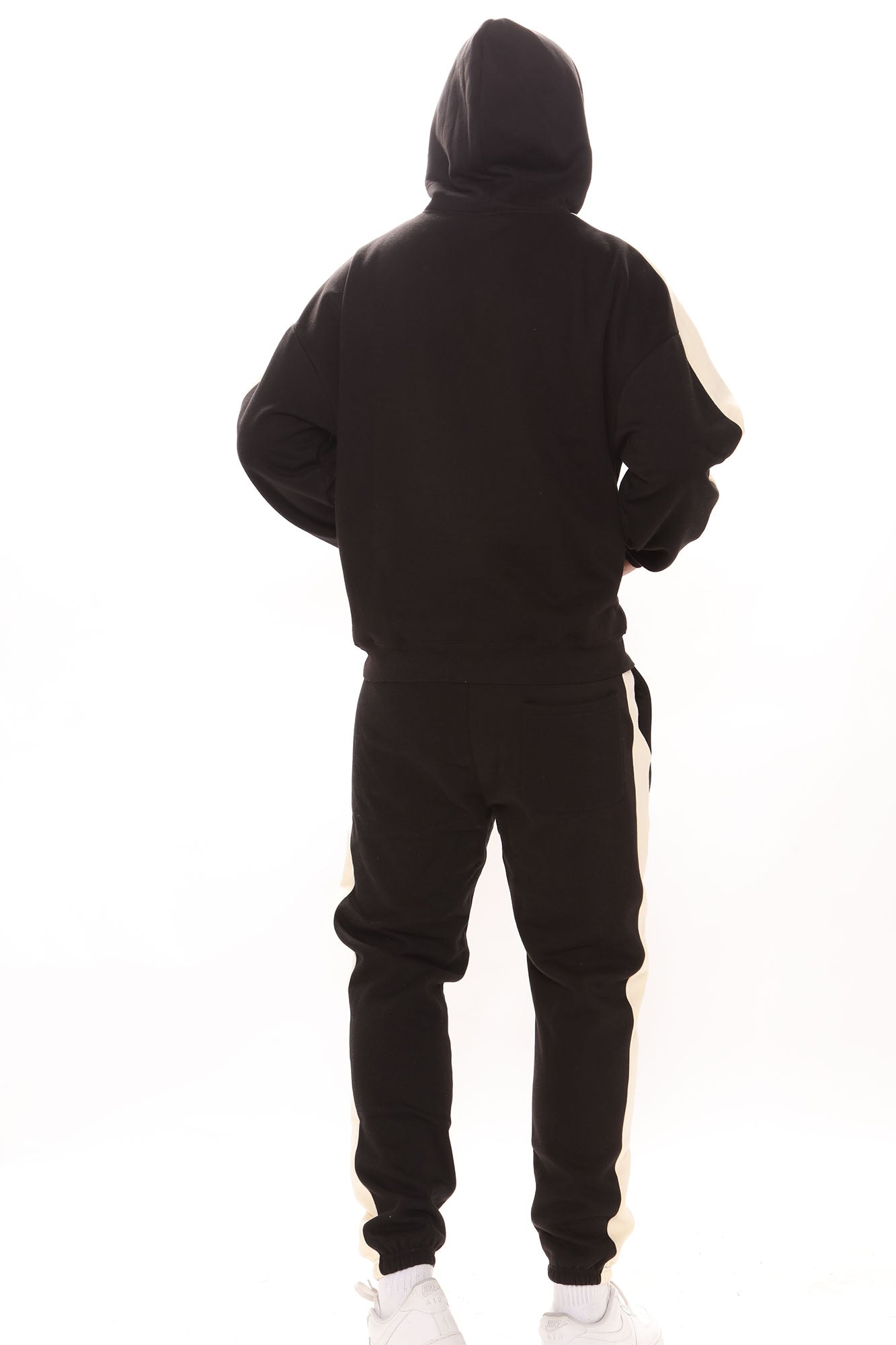 Tyson Everyday Oversized Striped Hoodie - Black