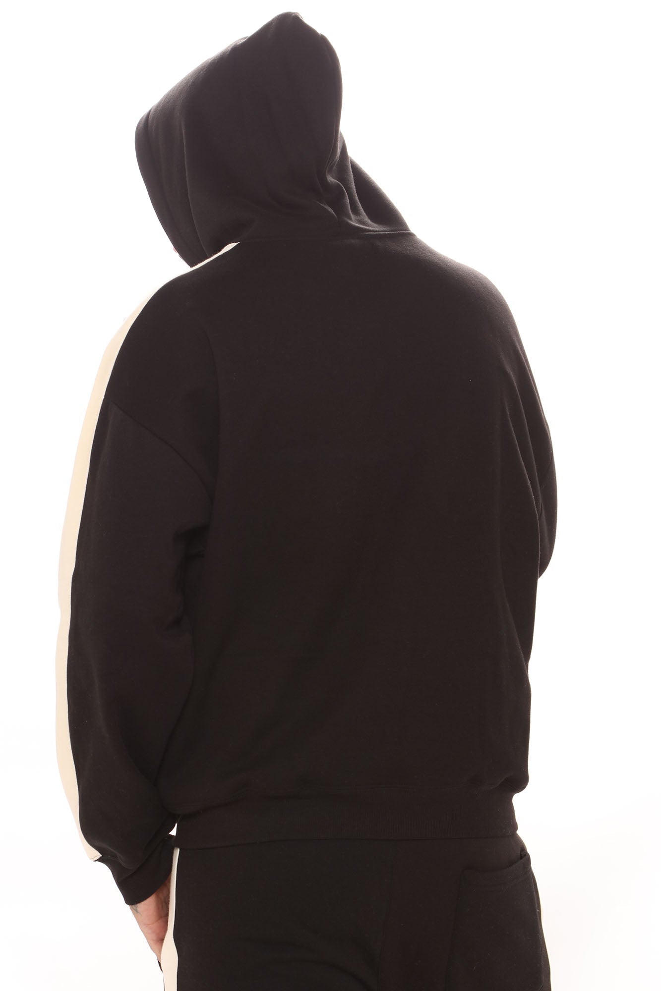 Tyson Everyday Oversized Striped Hoodie - Black