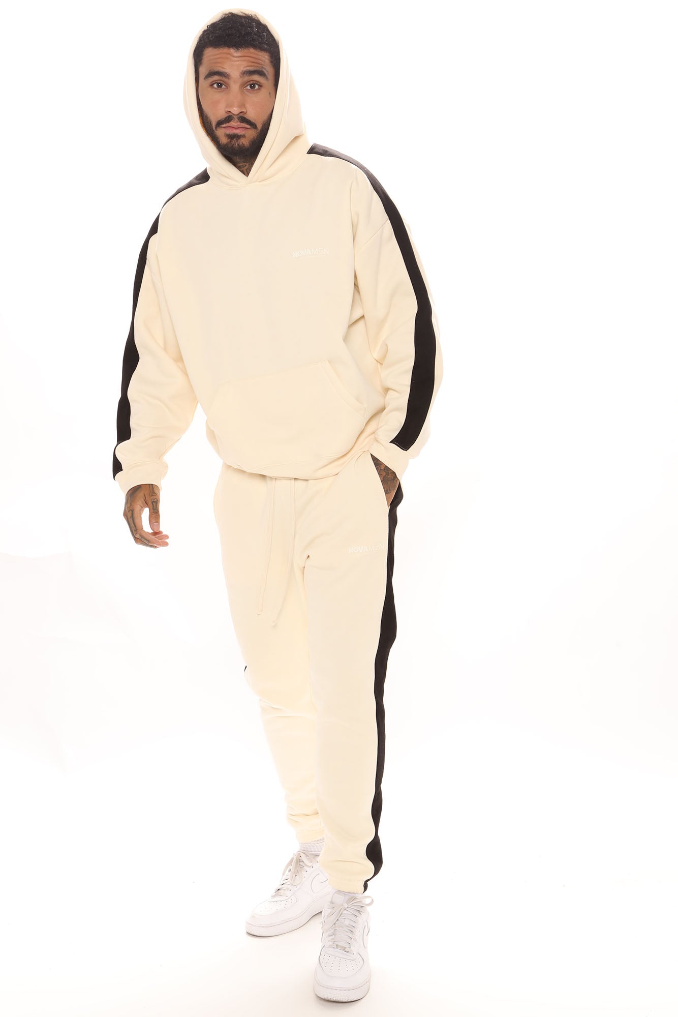 Tyson Everyday Oversized Striped Hoodie - Khaki