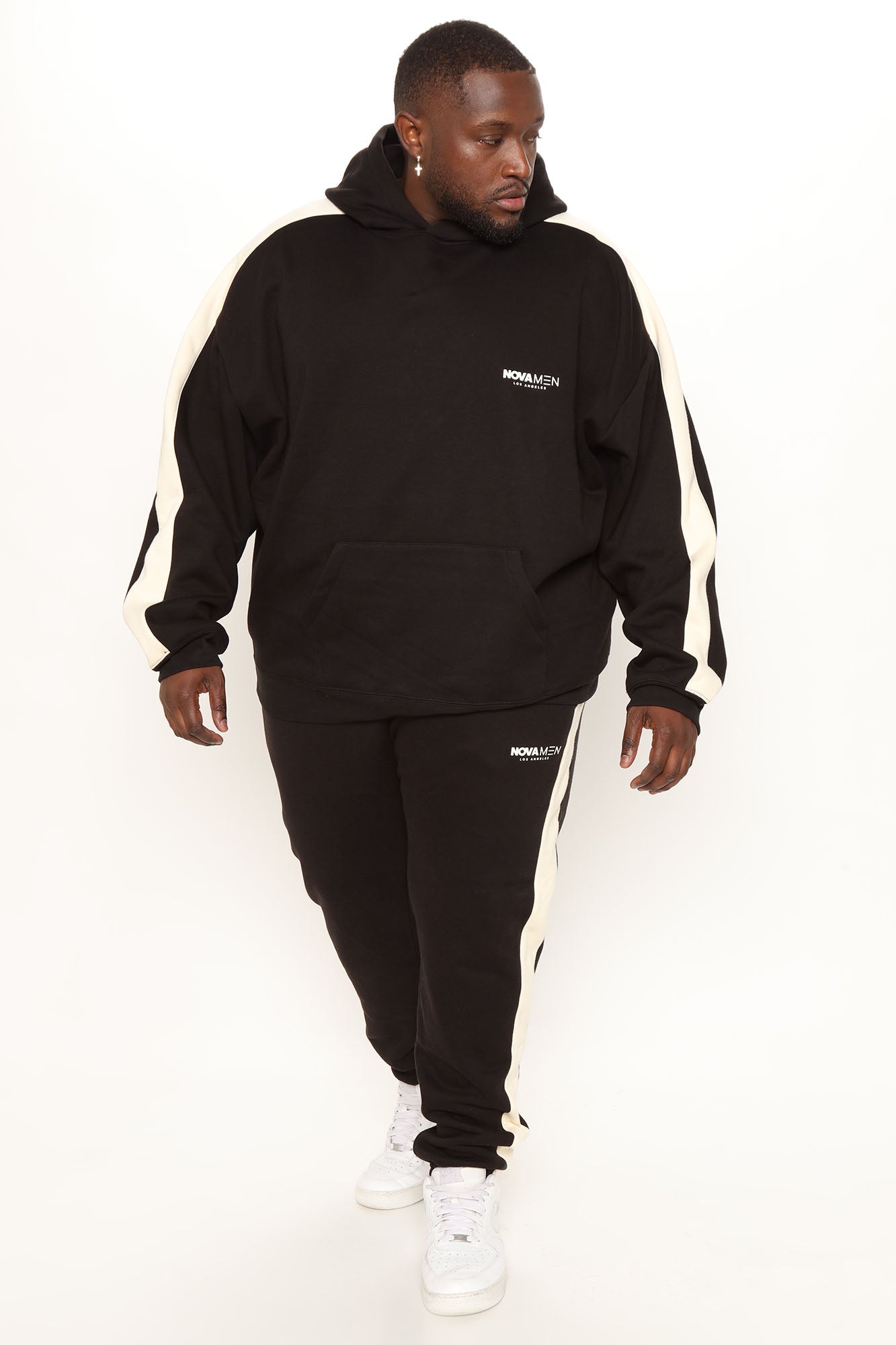 Tyson Everyday Oversized Striped Hoodie - Black