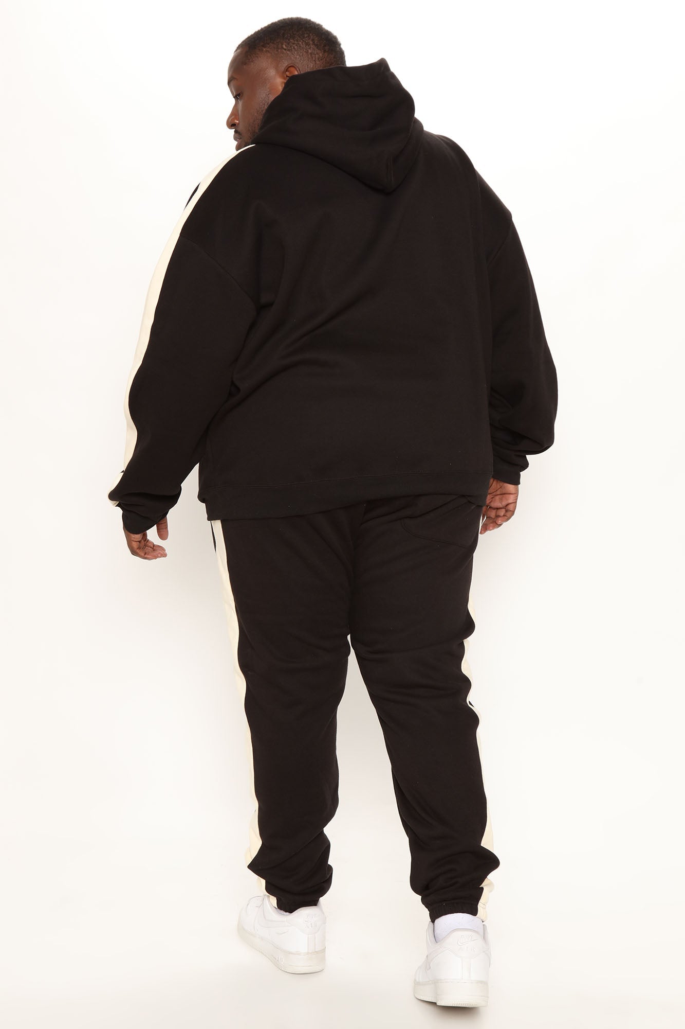 Tyson Everyday Oversized Striped Hoodie - Black