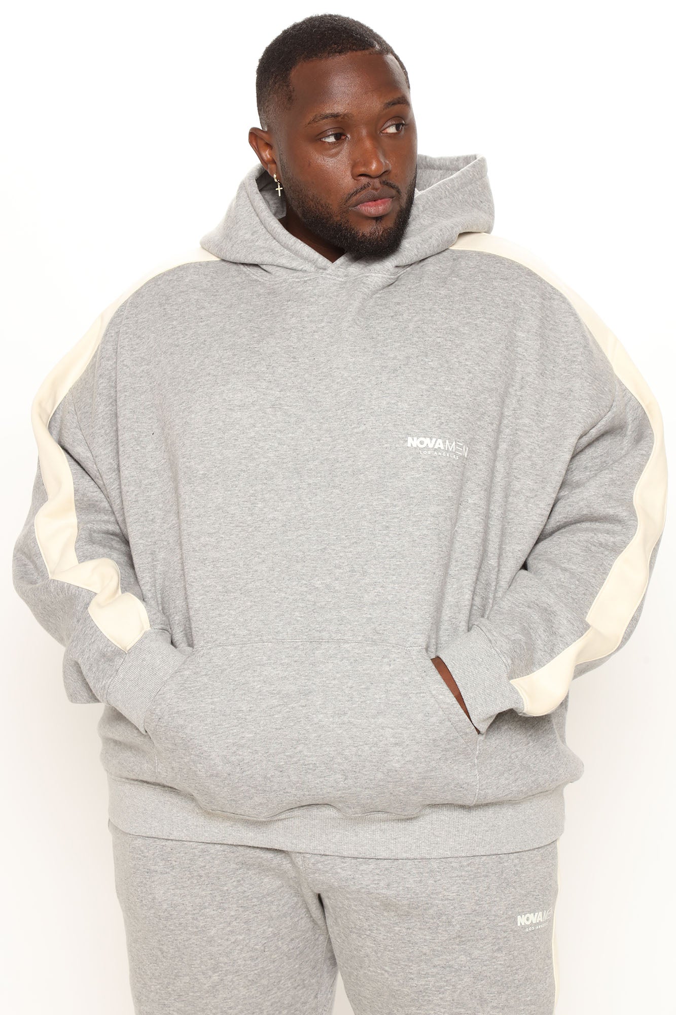 Tyson Everyday Oversized Striped Hoodie - Grey