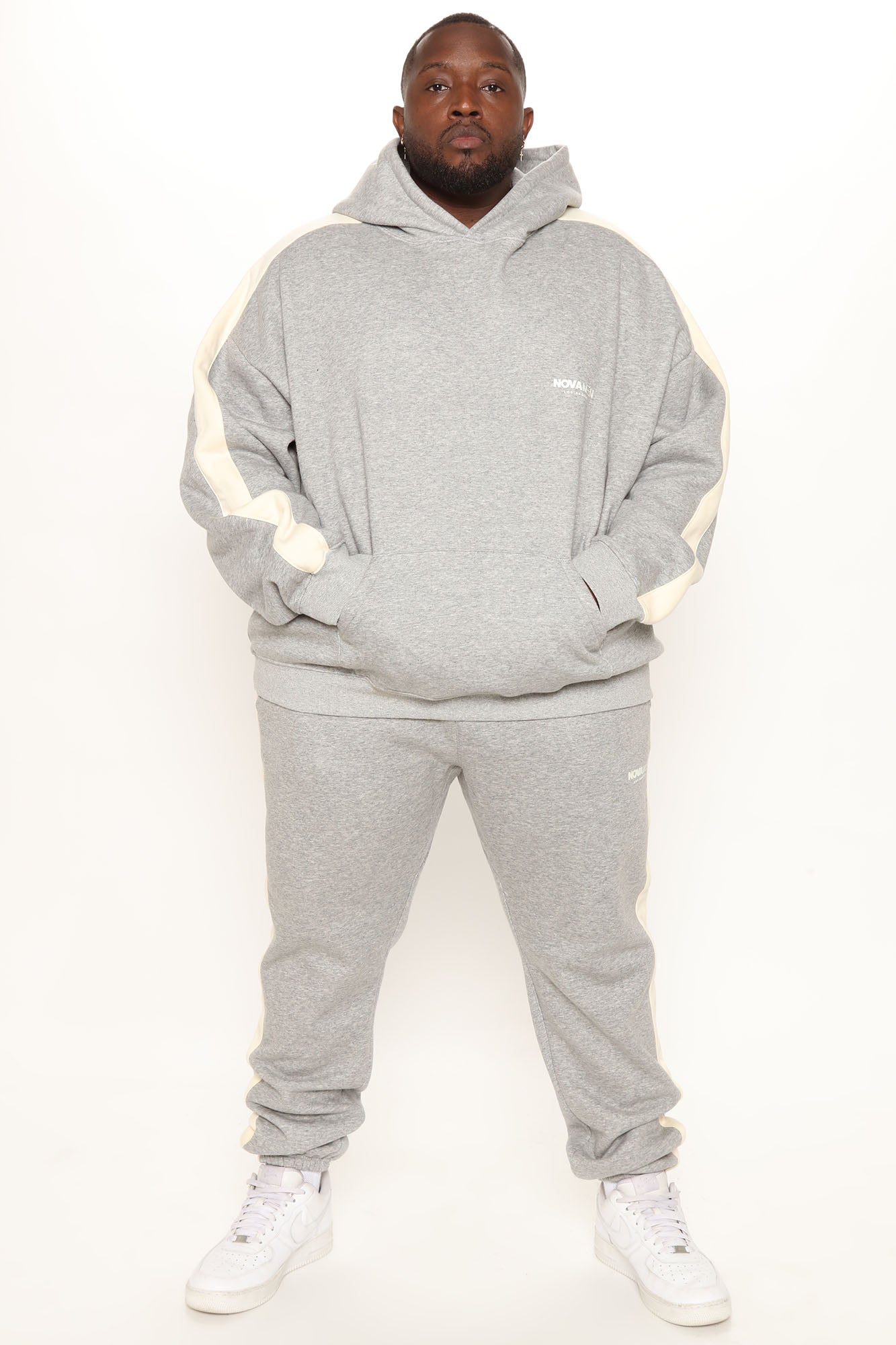Tyson Everyday Oversized Striped Hoodie - Grey
