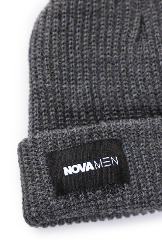 Novamen Ribbed Beanie - Charcoal