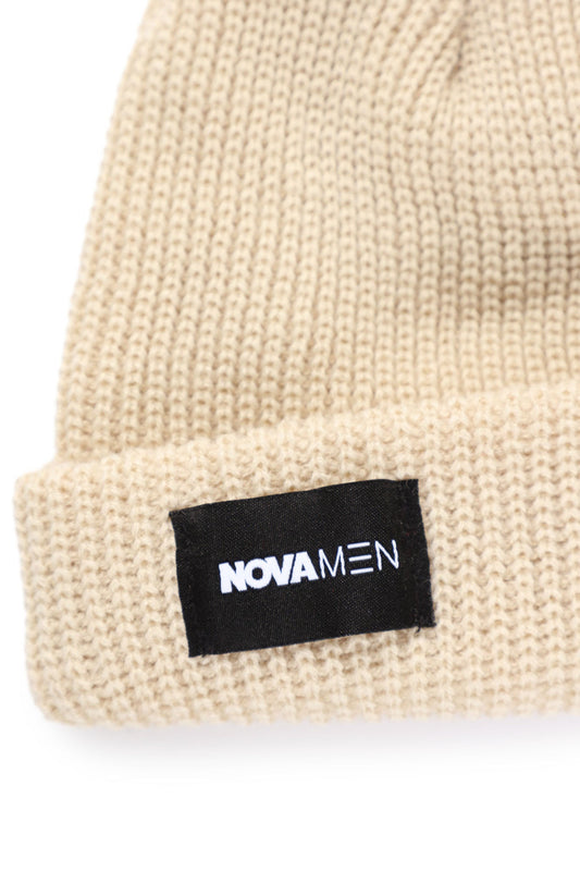 Novamen Ribbed Beanie - Beige