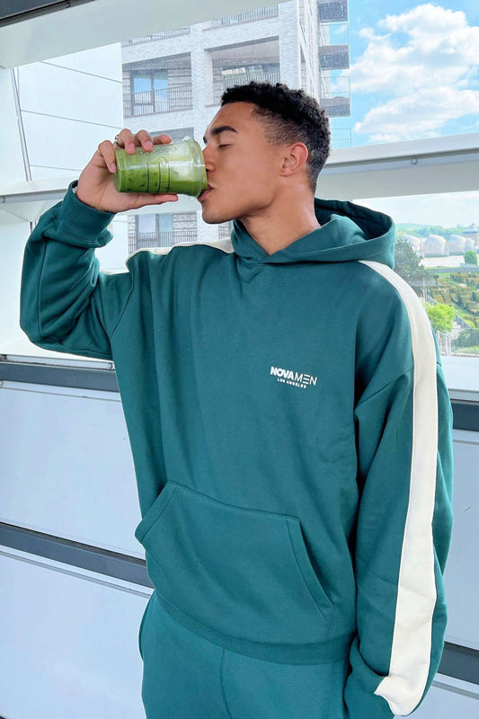 Tyson Everyday Oversized Striped Hoodie - Green/combo