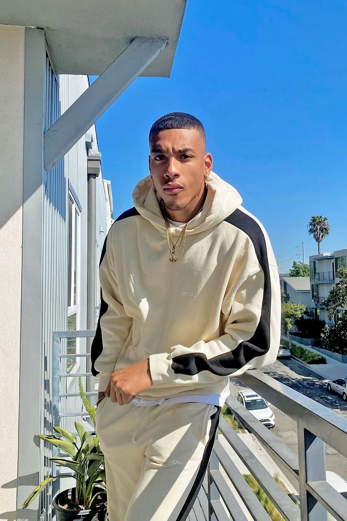 Tyson Everyday Oversized Striped Hoodie - Khaki